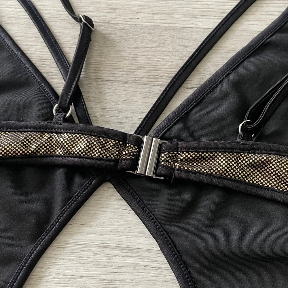 Metallic Gold Women's Swimsuit Size Small